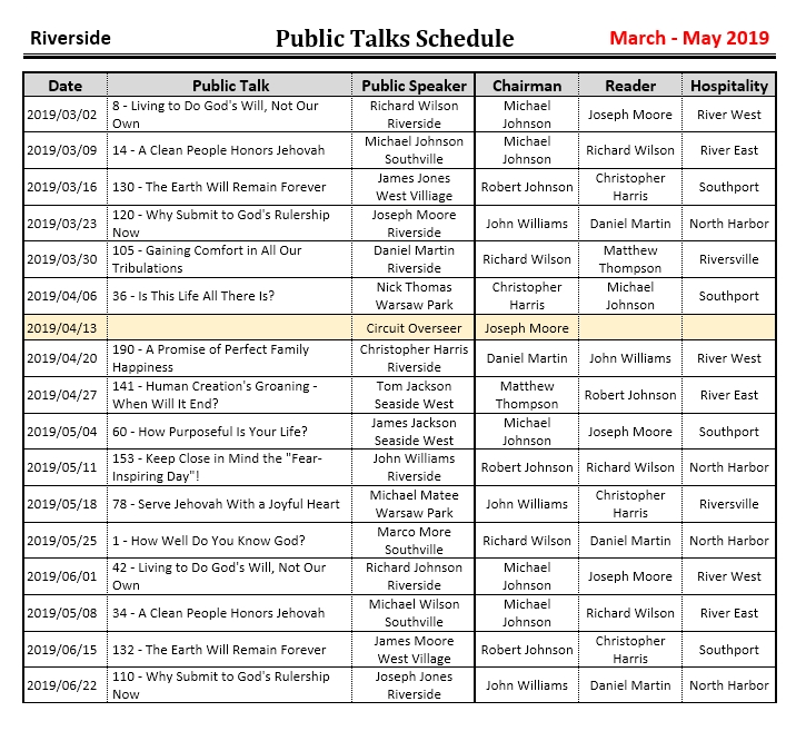 public talk scheduler for ipad